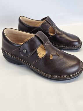 Finn Comfort Tofino Brown Leather Mary Janes Shoes Womens Size EUR 36D USA 5 D